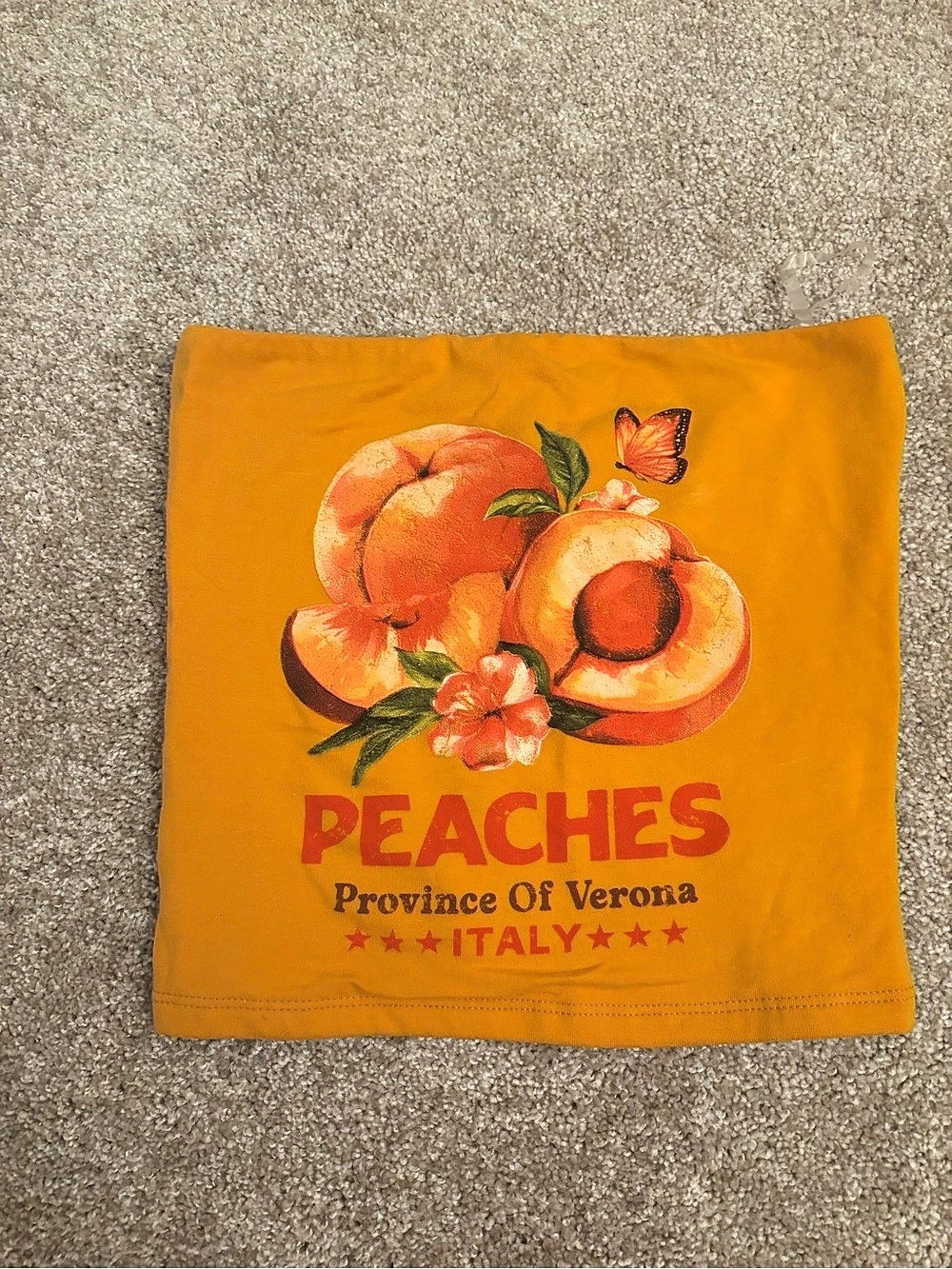 Windsor Peaches Graphic Tube Top Orange Size Small NWT